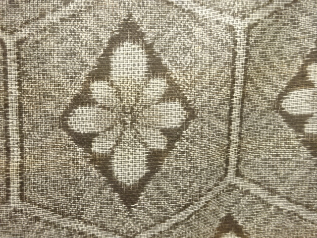 JAPANESE ANTIQUE KIMONO / SILK / DORO OSHIMA TSUMUGI / WOVEN KIKKO & FLOWERS